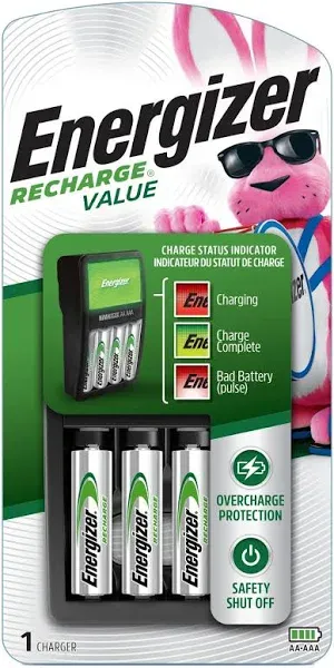 Energizer 4x AA NiMH Batteries with 4-Position Charger