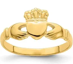 14K Yellow Gold Claddagh Ring