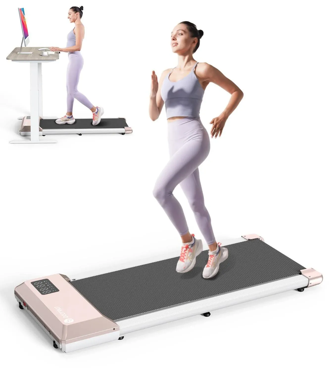 Walking Pad 2 in 1 Under Desk Treadmill 2.5HP Low Noise Walking Pad Running ...