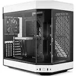 HYTE Y60 Modern Aesthetic Dual Chamber Panoramic Tempered Glass Mid-Tower ATX Computer Gaming Case - White - PCIe 4.0 Riser Cable Included