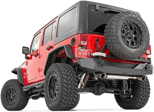 Rough Country Rock Crawler Rear HD Bumper w/Tire Carrier fits 07-18 Wrangler JK