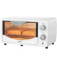 COMFEE' Toaster Oven Countertop, Small Toaster Ovens Combo 4 Slice, Mini Oven for 9" Pizza, Compact Oven 2 Racks for Toast, Bake, Broil, 950W, White