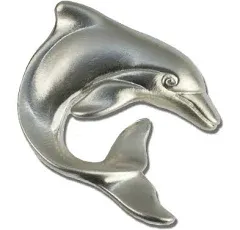 Dolphin Drawer Pulls and Knobs- Dolphin Handles, Nautical Pulls, Coastal Drawer Pulls, Sea Life Cabinet Knobs, Ocean Themed Drawer Pulls, Brushed Nickel and Brass Dolphin Knobs