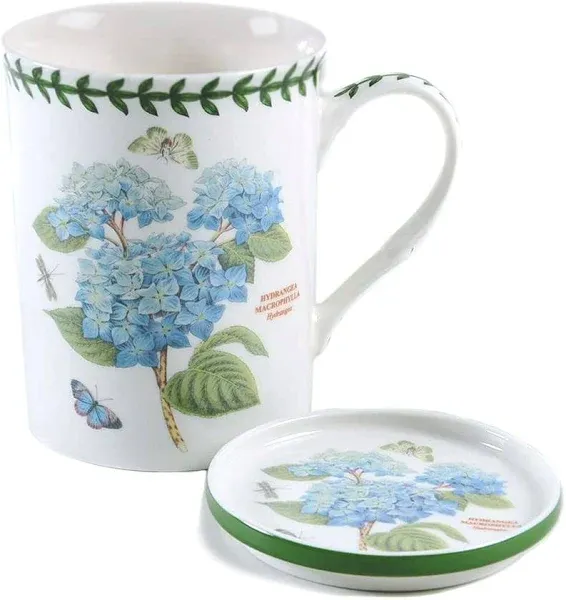 PORTMEIRION - Botanic Garden - Hydrangea Mug/Cup &amp; Coaster Set - NEW!!