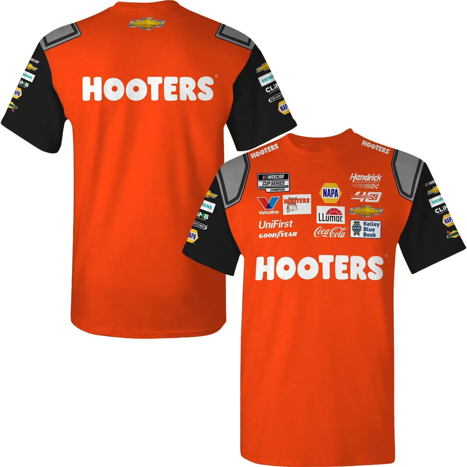 Chase Elliott 2024 Hooters Sublimated Uniform Pit Crew T-Shirt