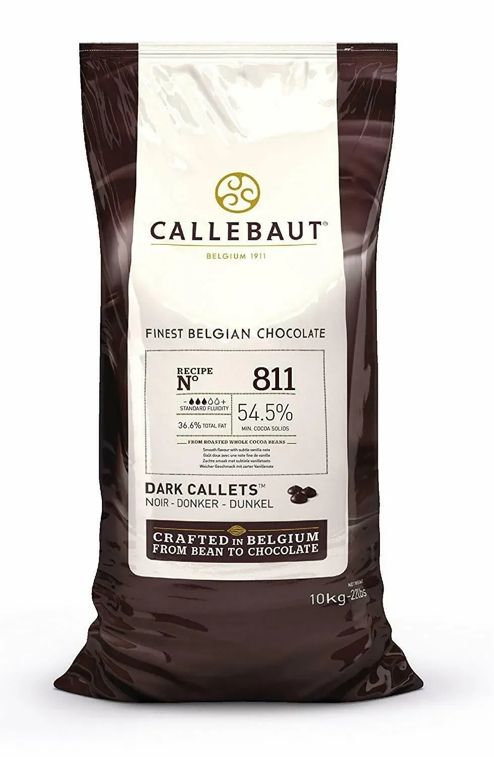 Callebaut 811 Dark Chocolate Callets 54.5% 22 lbs