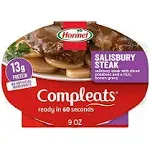 HORMEL COMPLEATS Salisbury Steak Microwave Tray, 9 oz. (6 9 Ounce (Pack of 6) 