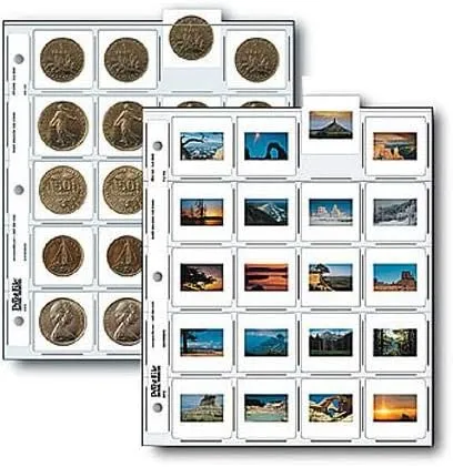 Print File 35mm Slide Pages Holds Twenty 2x2" Mounted Transparencies, Top Loading, Pack of 100