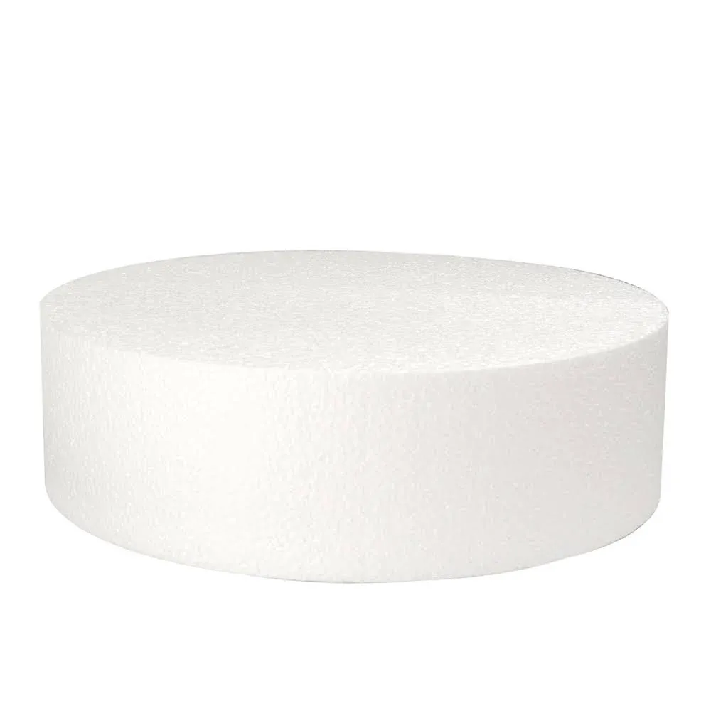 Bakedeco Round Cake Dummy, Styrene - 6" x 3"