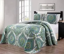 3-Piece Oversize Fine Printed Prewashed Quilt Set