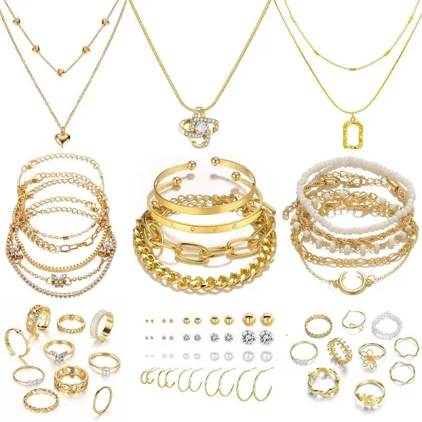 IFKM Women's Girls' Gold Plated Jewelry Set