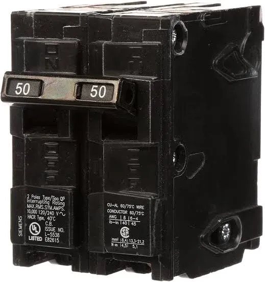 Q250 50-Amp Double Pole Type QP Circuit Breaker