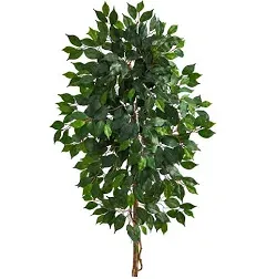 Nearly Natural 4 ft. Artificial Single Ficus Tree (No Pot) T1413