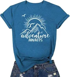 Women's Nature Camping Mountain Hiking Lovers Shirt Adventure Wild Outdoor Graphic Tees Tops