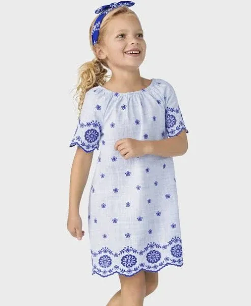 Gymboree,and Toddler Short Sleeve Dresses,Bon Voyage Blue,7