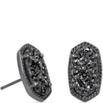 Ellie Gunmetal Stud Earrings in Black Drusy | Vixen Collection | Seattle, WA