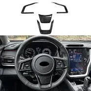 4PCS ABS Carbon Fiber Steering Wheel Panel Frame Trim Cover for Subaru Forester Ascent SUV 2019-2024,for Impreza 2017-2024,for Legacy/Outback 2018-2024,for Crosstrek 2018-2024