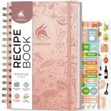 Clever Fox Recipe Book Spiral – Make Your Own Family Cookbook – Blank Recipe Notebook Organizer – Empty Cooking Journal to Write In Recipes – Medium Size, 6.3”x8.3”, Hardcover (Turquoise)