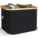 Hennez 40L Storage Basket for IKEA Kallax - Foldable Small Basket for Laundry - Fabric Storage Bins Bamboo - Collapsible Storage