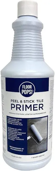 FloorPops FPP4182W Peel Stick Tile Primer, White &amp; Off-White 32oz