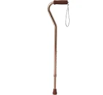 Medline Aluminum Fashion Cane with Offset Handle, Chrome