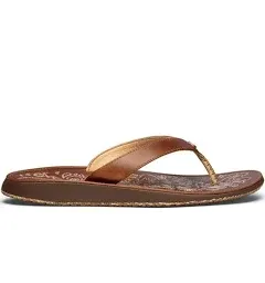 Paniolo Women’s Leather Beach Flip Flops - Natural | OluKai