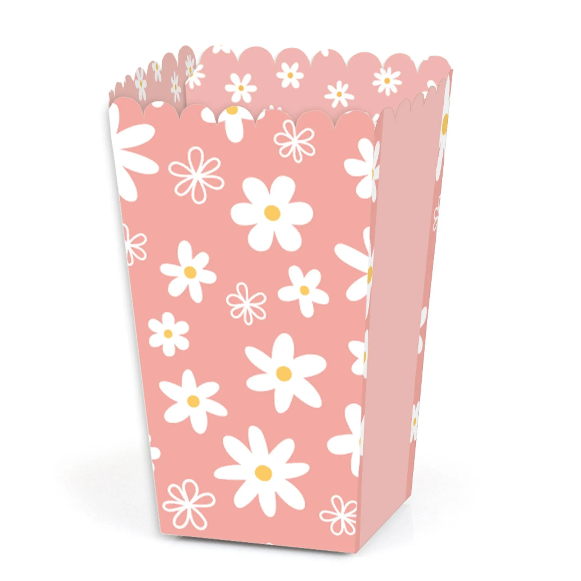 Big Dot of Happiness Pink Daisy Flowers - Floral Party Favor Popcorn Treat Boxes ...