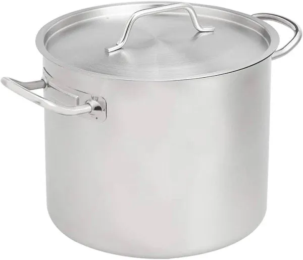 Vigor SS1 Series 40 Qt. Heavy-Duty Stainless Steel Aluminum-Clad Stock Pot with Cover