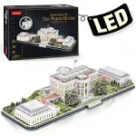 CubicFun 3d Puzzles for Adults LED Rotatable White House with Detailed