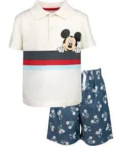 Disney Mickey Mouse Toddler Boys Polo Shirt and Shorts