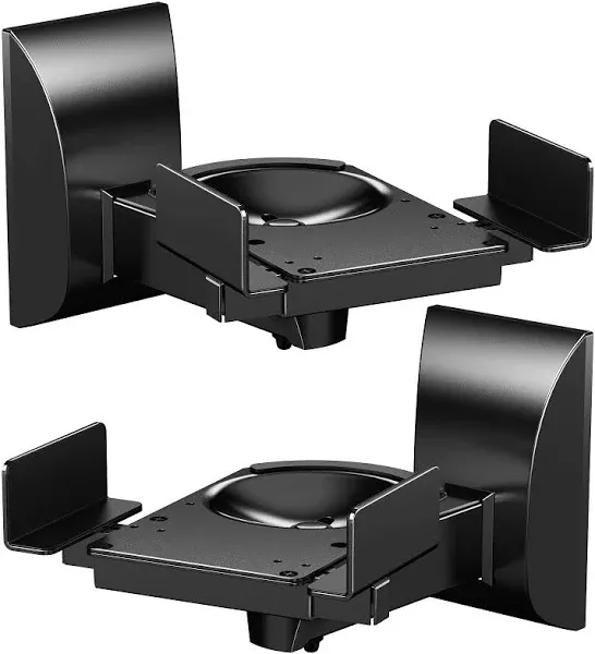 WALI Speaker Wall Mount SWM201 Black Clamping Bookshelf Bracket Assembly NEW