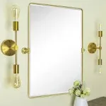 TEHOME 30-in x 40-in Tilting Bathroom Vanity Mirror (Brushed Gold)