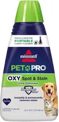 BISSELL Pet Pro OXY Spot & Stain Formula for Portable Carpet Cleaners