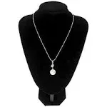 Adorox 12'' Black Velvet Necklace Pendant Chain Jewelry Bust Display Holder Stand (1, Black)...