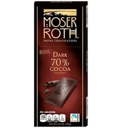 Moser Roth German Dark Chocolate/Sea Salt, Lot of (3) Bars 4.4 oz each