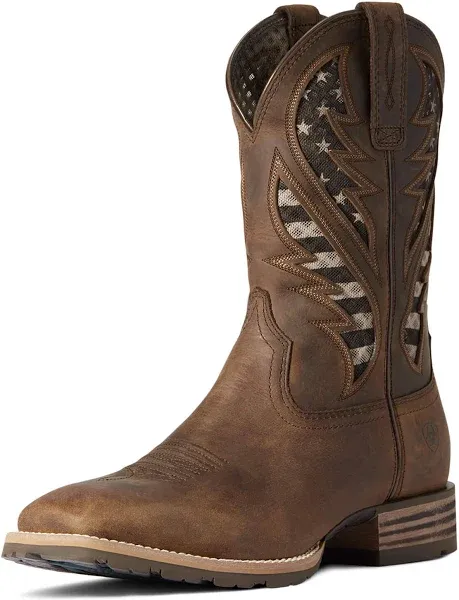 Ariat Men&#039;s 11&#034; Hybrid VentTEK Western Boot Distressed Brown - 10038340, Distres