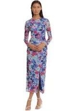 Donna Morgan Women's Printed Ruched Maxi Dress