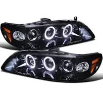 Black Smoke Fits 1998-2002 Honda Accord LED Halo Projector Headlights Head Lamps