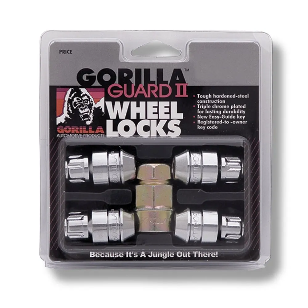 Gorilla Guard II Wheel Locks 12mm x 1.25 Bulge Acorn, Chrome