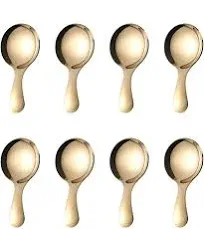 Phaeton 8 Pcs Golden Stainless Steel Short Handle Spoons