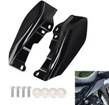 Amazicha Vivid Black Mid Frame Air Heat Deflectors Trim Left Right Set Compatible for Harley Touring and Trike 2009-2024 Models Without Cool Flow Fan