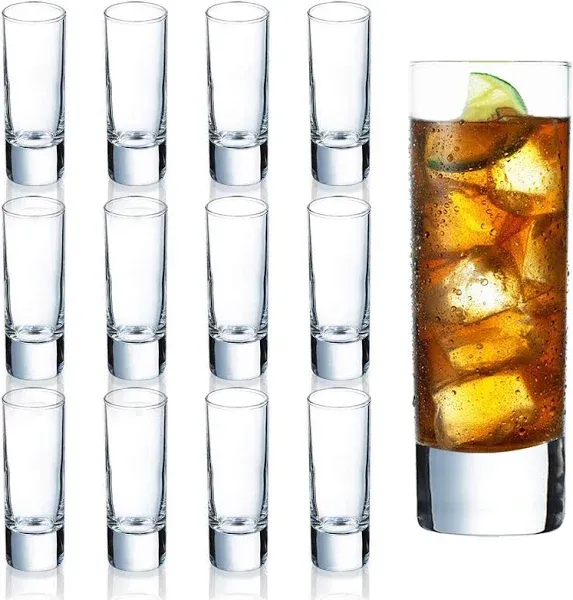 Farielyn X Clear Heavy Base Shot Glasses 12 Pack