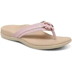 Vionic Sandals Womens 10 Aloe Ivory Suede Thong Toe Post Beach Coastal Travel