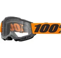 100% Strata 2 Neon Orange Clear Lens Goggle