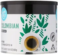 Amazon Brand - Happy Belly Colombian Ground Coffee, Medium Roast, 2 Pound (Pack 