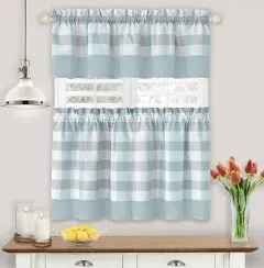 Achim Hunter Rod Pocket Window Curtain Tier & Valance Set