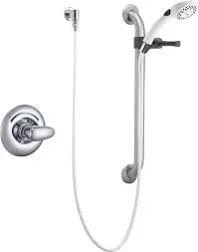 DELTA T13H152 Commercial Single Handle Shower with Grab Bar / Slide Chrome