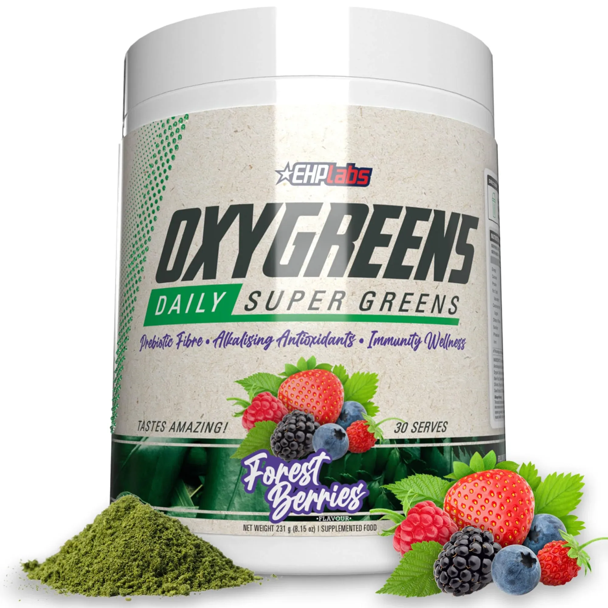 EHPlabs, Oxygreens Daily Super Greens, Forest Berries, 8.5 oz (243 g) - Globevitamin