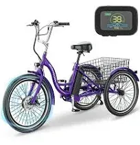 24"/26" Adult Electric Trike Tricycle 350W f36V 10AH Lithium Battery w/Basket  | eBay