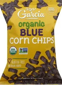 RW Garcia Organic Blue Corn Chips Gluten Free 8.25oz Bags 4 Pack